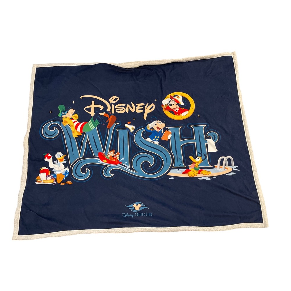 Disney Wish Inaugural Sailing Sherpa Throw Blanket Disney Cruise Line 58x48